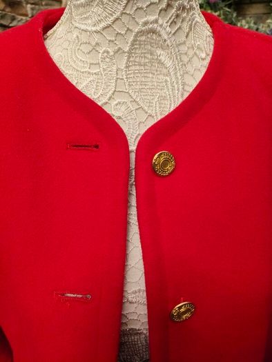 Vintage Klein petite Paris Red wool blazer size 36 Small Postage included
