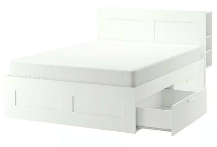 IKEA Brimnes Double Bed with Storage Headboard