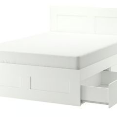IKEA Brimnes Double Bed with Storage Headboard