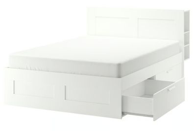 IKEA Brimnes Double Bed with Storage Headboard