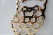Vintage Solid Brass Owl Trivet Liffey Artefacts Ireland