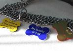 Personalized Engraved Bone Shape Pet Dog Cat Tag Id With Ring laser engraving