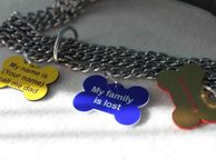 main image for ad Personalized Engraved Bone Shape Pet Dog Cat Tag Id With Ring laser engraving