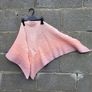 Handmade crochet triangle wool shawl wrap. Pastel pink gradient ombre shawl Image 7