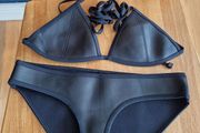 Triangle Black Neoprene Bikini