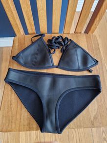 Triangle Black Neoprene Bikini