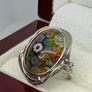 Silver Stunning Vintage 925 Silver & Murano Millefiori Glass Ring Image 8