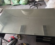 glass top desk