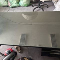 glass top desk