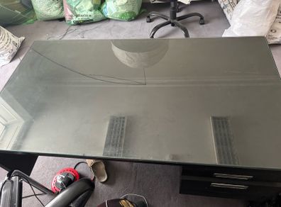 glass top desk