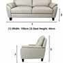 Arlo 2-Seater Genuine Leather Sofa and 2 Matching Armchairs Very Good Condition  Light Grey Image 3