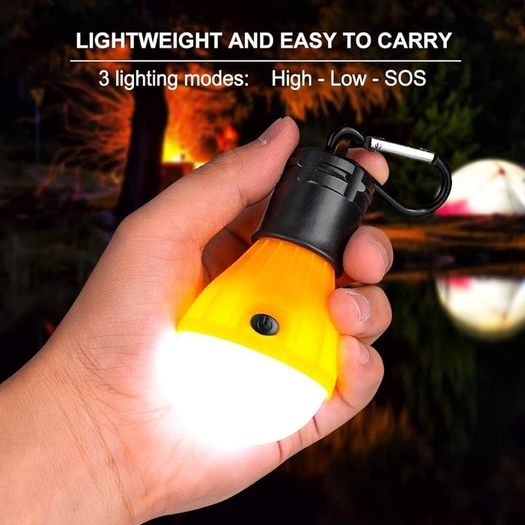 NEW SALE | Camping Lights, Tent Lights with Carabiner Clips - Waterproof Portable Battery Operated Emergency Tent LED Light Bulb Lamp Lantern for Outside Camping Outdoor Hiking Fishing (4 Pack)