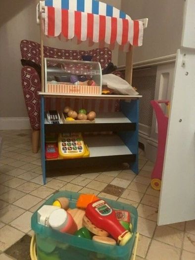 Kids Wooden Play Kitchen & Market Stall Bundle