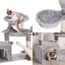 Cat Tree with Sisal Scratching Posts, Multi-Level Cat Tower, Cat climbing frame with large platform, basket, Light Grey Image 5