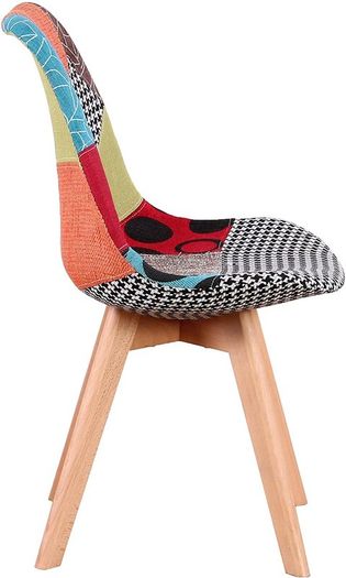 2 x Dining Chairs Design Patchwork Retro - Free Delivery Nationwide