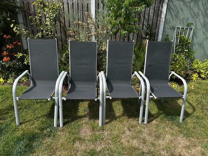 4 X Aluminium Garden Chairs