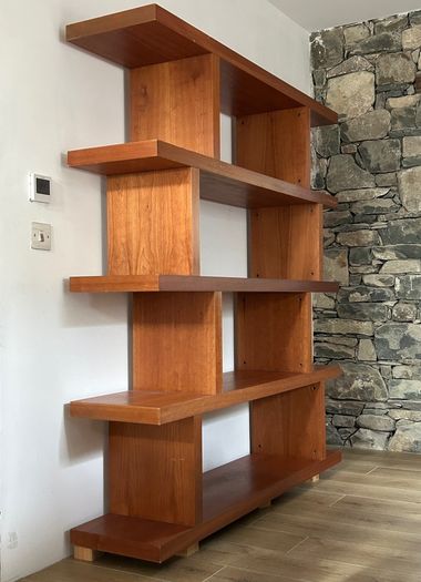Large Cherry Wood Shelving / Display Unit