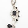 Vintage 925 Sterling Silver & Dark Smoky Quartz Pendant Image 7