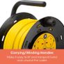 Extension Lead 30m Heavy Duty Cable Reel, 4 Socket Cord Reel UK Plug Socket with Thermal Cut-Out Protection 13A Fused Plug Image 2
