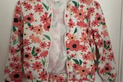 Floral zipped jumper, size 7-8 years (128cm)