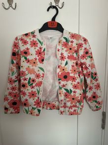 Floral zipped jumper, size 7-8 years (128cm)