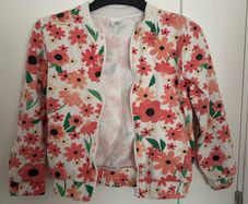 Floral zipped jumper, size 7-8 years (128cm)