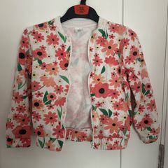 Floral zipped jumper, size 7-8 years (128cm)