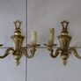 Antique French brass set of wall lights Image 2