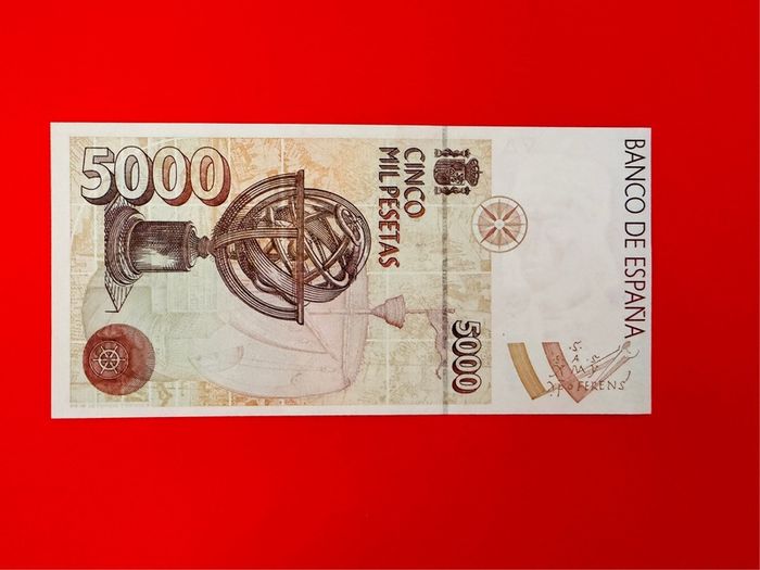 Spain  5000  Pesetas  2992  Pick 165  Scarce ( Christopher  Columbus ) Unc