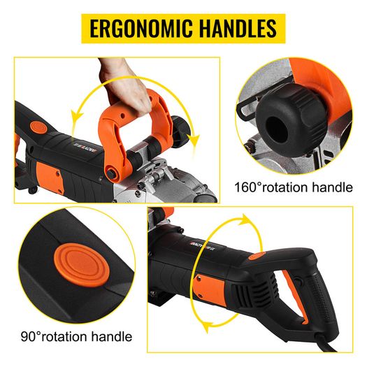 Electric Wall Chaser 4KW 4.8KW Seamless Groove Cutting Machine 125mm Steel Concrete Circular Saw Slotting Tool Set