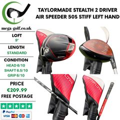 Taylormade Stealth 2 Driver / 9 Degree / Air Speeder 50S Stiff / Left Hand