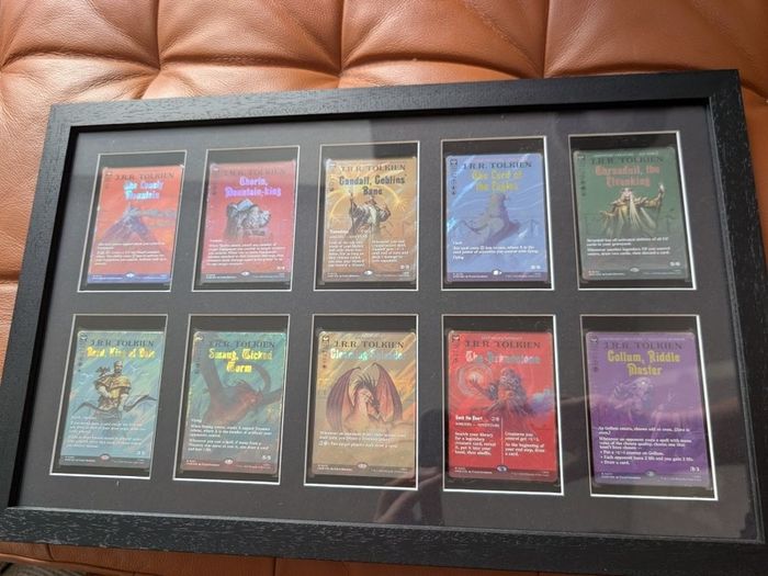 Custom framed Magic The Gathering The Hobbit Book Cover Surge Foil Editions