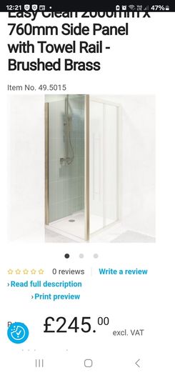 brushed brass shower door and panel