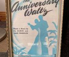 Framed sheet music Anniversary Waltz