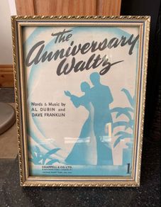 Framed sheet music Anniversary Waltz