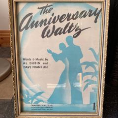 Framed sheet music Anniversary Waltz