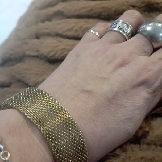 Gold mesh bangle