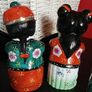 Vintage Chinese Oriental Hand Painted "Lucky Children" Ceramic Dolls - Pair Image 3