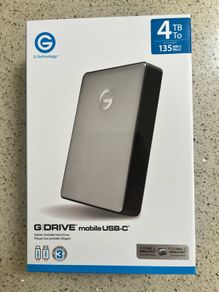 For Sale: Brand New, Unused 4TB G-Technology G-DRIVE Mobile USB-C Portable Hard Drive.