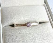 925 Sterling silver amethyst ring - size L