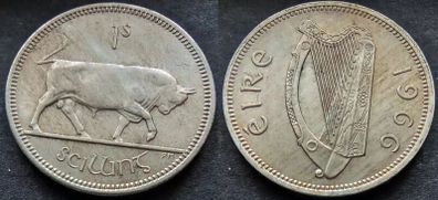 [#583] - Ireland 1966 | 1 Shilling | 1s | Bull | KM.14a