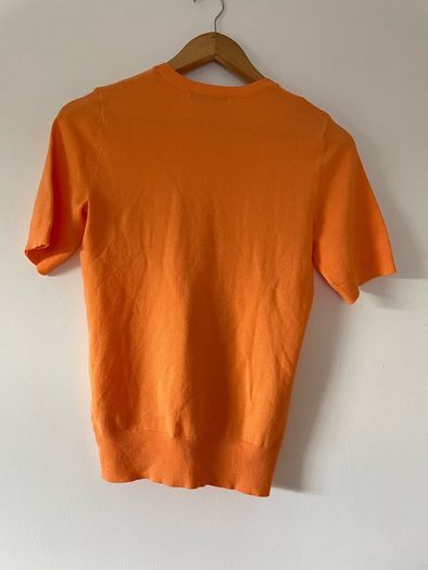Dunnes peach short sleeve crew neck top size small New