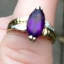 Amethyst and diamond marquise 14k gold ring Image 7