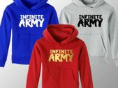 Kids Infinite Army Hoodie Youth Infinite List Youtuber Merch Gamer Top Boys Girls Unisex Sweater Hooded Sweatshirt size 5-15 Birthday Gift