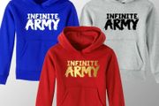 Kids Infinite Army Hoodie Youth Infinite List Youtuber Merch Gamer Top Boys Girls Unisex Sweater Hooded Sweatshirt size 5-15 Birthday Gift
