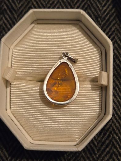 925 Sterling Silver Baltic Amber Pendant