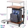 Height Adjustable Computer Tower Stand with 2-Tier ATX-Case Cart, Floor Standing Computer stand, With Storage Space, locking casters, fits most computers (Dark Brown, W44 x D30 x H44-59.5cm) Image 5