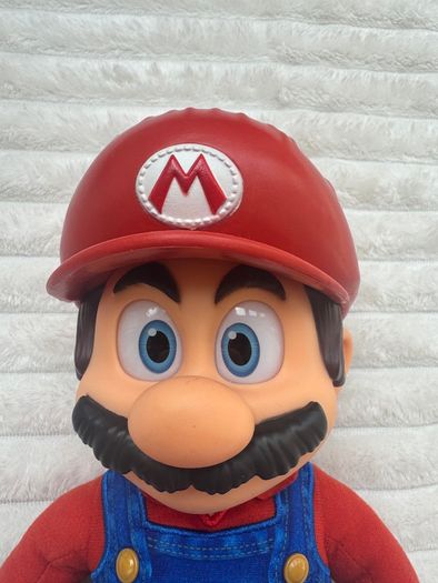 Nintendo The Super Mario Bros. Movie Mario Poseable Plush approx. 14 Vinyl Head Used Please see pictures
