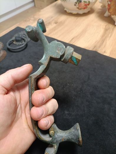 Heavy Vintage Brass Scrolling Door Knocker Great Patina