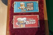 3 beer signs x 3